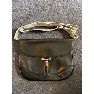 Women's Salvatore Ferragamo Black Leather Crossbody Bag Vintage